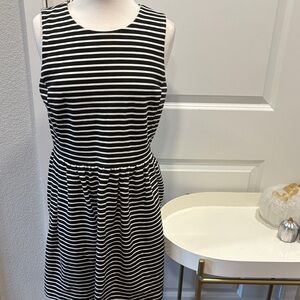 GUC J. Crew Black and White Striped Mini Dress